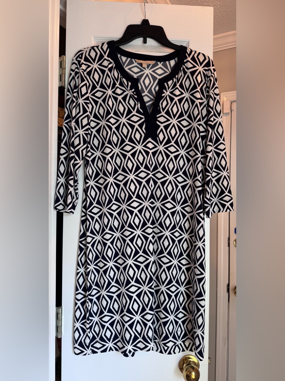 Banana Republic Black and White Geometric Dress